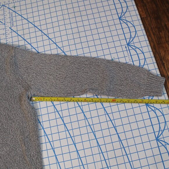 CHAPS Brown Cotton 1/4 Button Sweater, Large - Picture 7 of 8